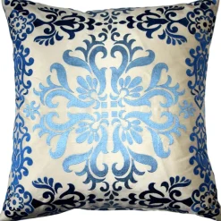 Sumatra Fountain Embroidered Silk Decorative Throw Pillow 21x21