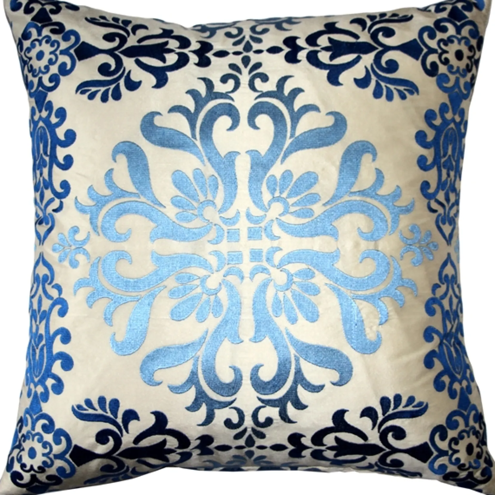 Sumatra Fountain Embroidered Silk Decorative Throw Pillow 21x21