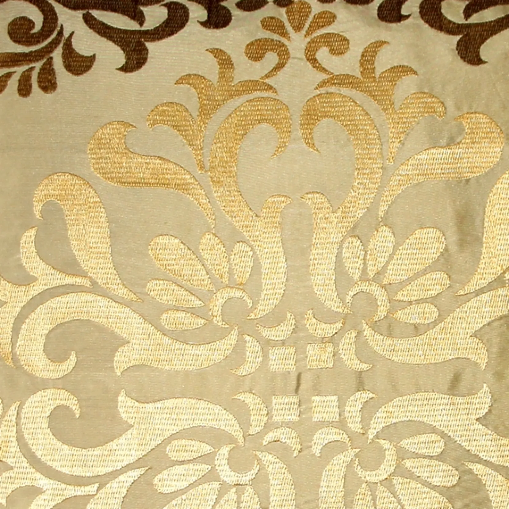 Sumatra Gold Wreath Embroidered Silk Decorative Throw Pillow 21x21