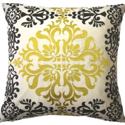 Sumatra Medallion Embroidered Silk Decorative Throw Pillow 21x21