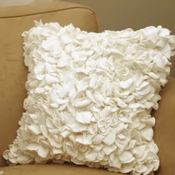Summer Blossom White 18x18 Throw Pillow