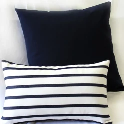 Sunbrella Lido Indigo Stripes 12x19 Outdoor Pillow