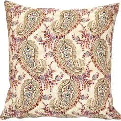 Sunset Paisley Cotton Square Throw Pillow 25x25
