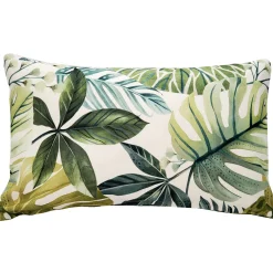 Thai Garden Green Leaf Throw Pillow 12x20