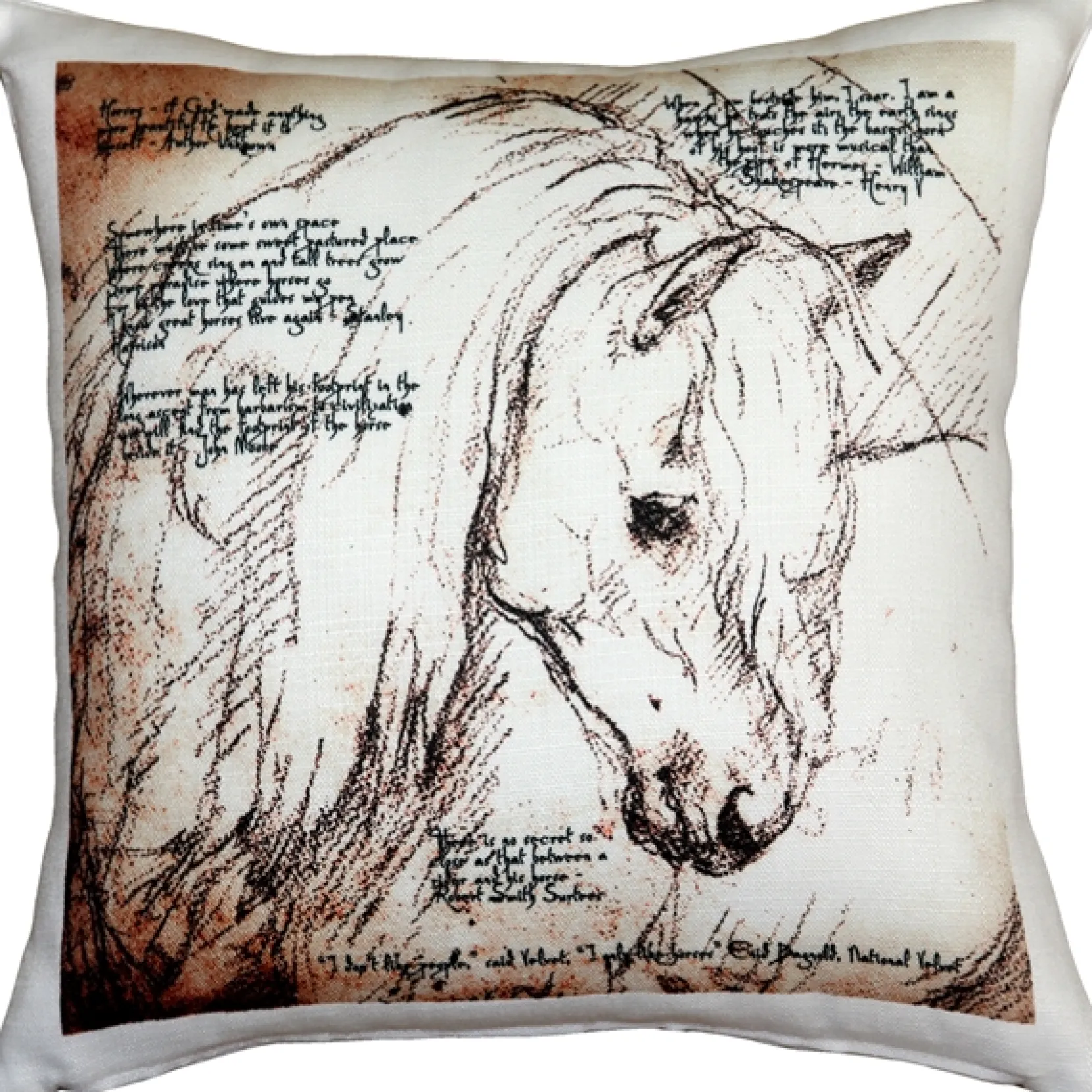 The Love of Horses Mare 17x17 Throw Pillow