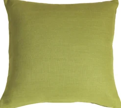 Tuscany Linen Apple Green Throw Pillow 17x17