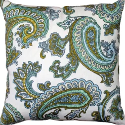 Tuscany Linen Forest Paisley Throw Pillow 22x22