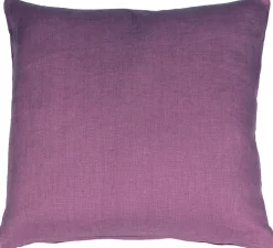 Tuscany Linen Purple Throw Pillow 17x17