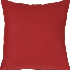 Tuscany Linen Red Throw Pillow 17x17