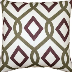Tuscany Linen Sage Diamond Chain Throw Pillow 17X17