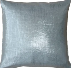 Tuscany Linen Silver Metallic 16x16 Throw Pillow