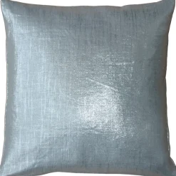 Tuscany Linen Silver Metallic 20x20 Throw Pillow