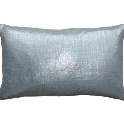 Tuscany Linen Silver Metallic 12x19 Throw Pillow