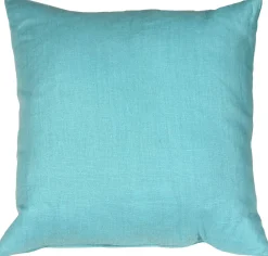 Tuscany Linen Turquoise Throw Pillow 17x17
