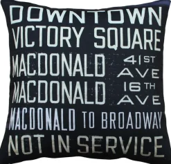 Vancouver Bus Scroll 20x20 Throw Pillow