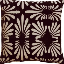 Velvet Daisy Black 20x20 Throw Pillow