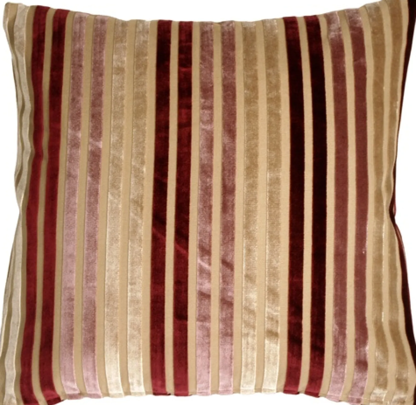Velvet Multi Stripes Mauve 20x20 Throw Pillow