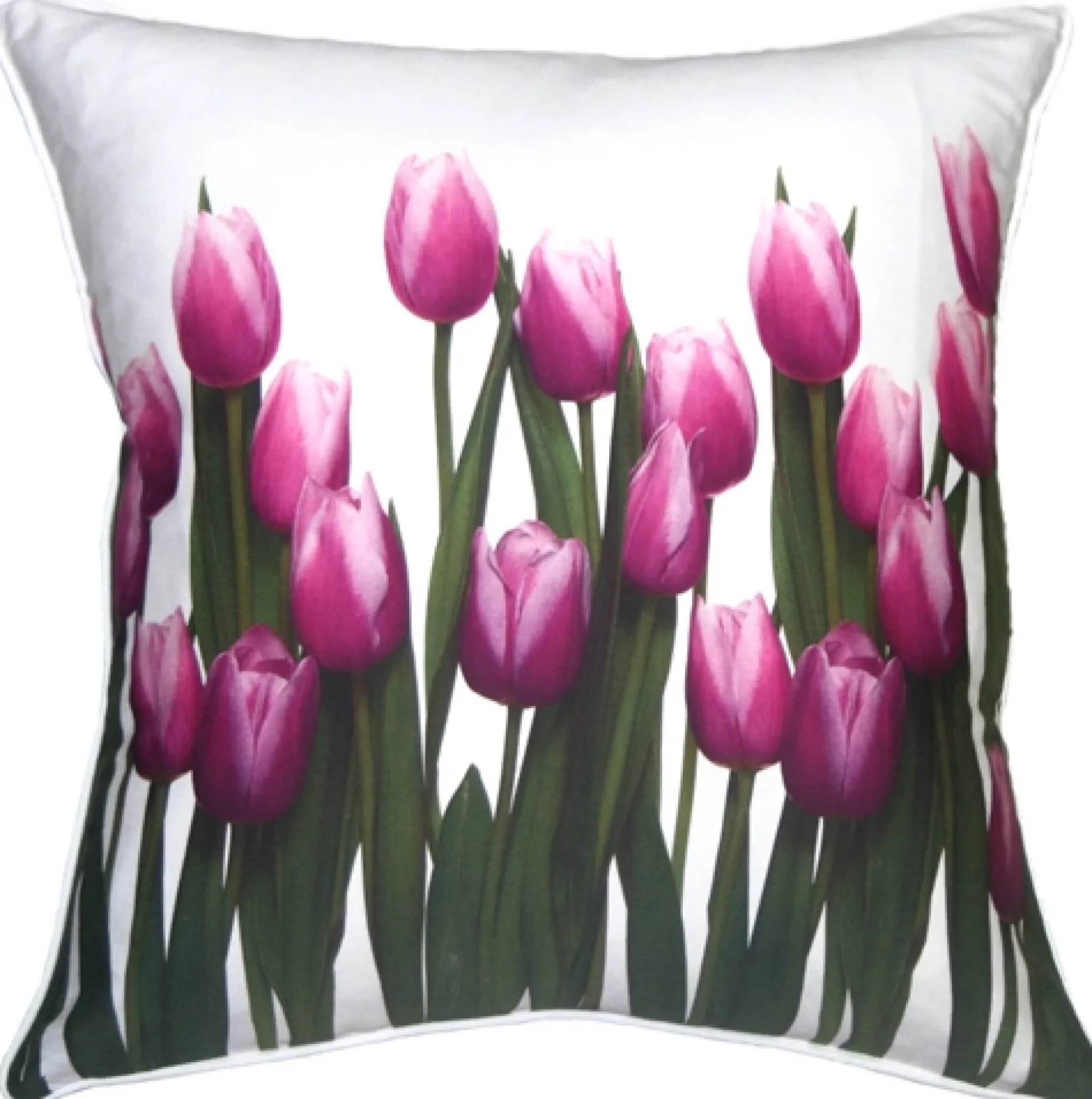 Vibrant Magenta Tulips 19x19 Throw Pillow