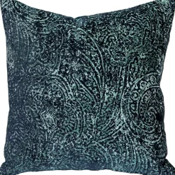 Visconti Teal Blue Chenille Throw Pillow 17x17