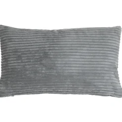 Wide Wale Corduroy 12x20 Dark Gray Throw Pillow