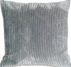 Wide Wale Corduroy 18x18 Dark Gray Throw Pillow