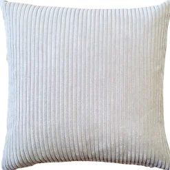 Wide Wale Corduroy 22x22 Oyster Throw Pillow