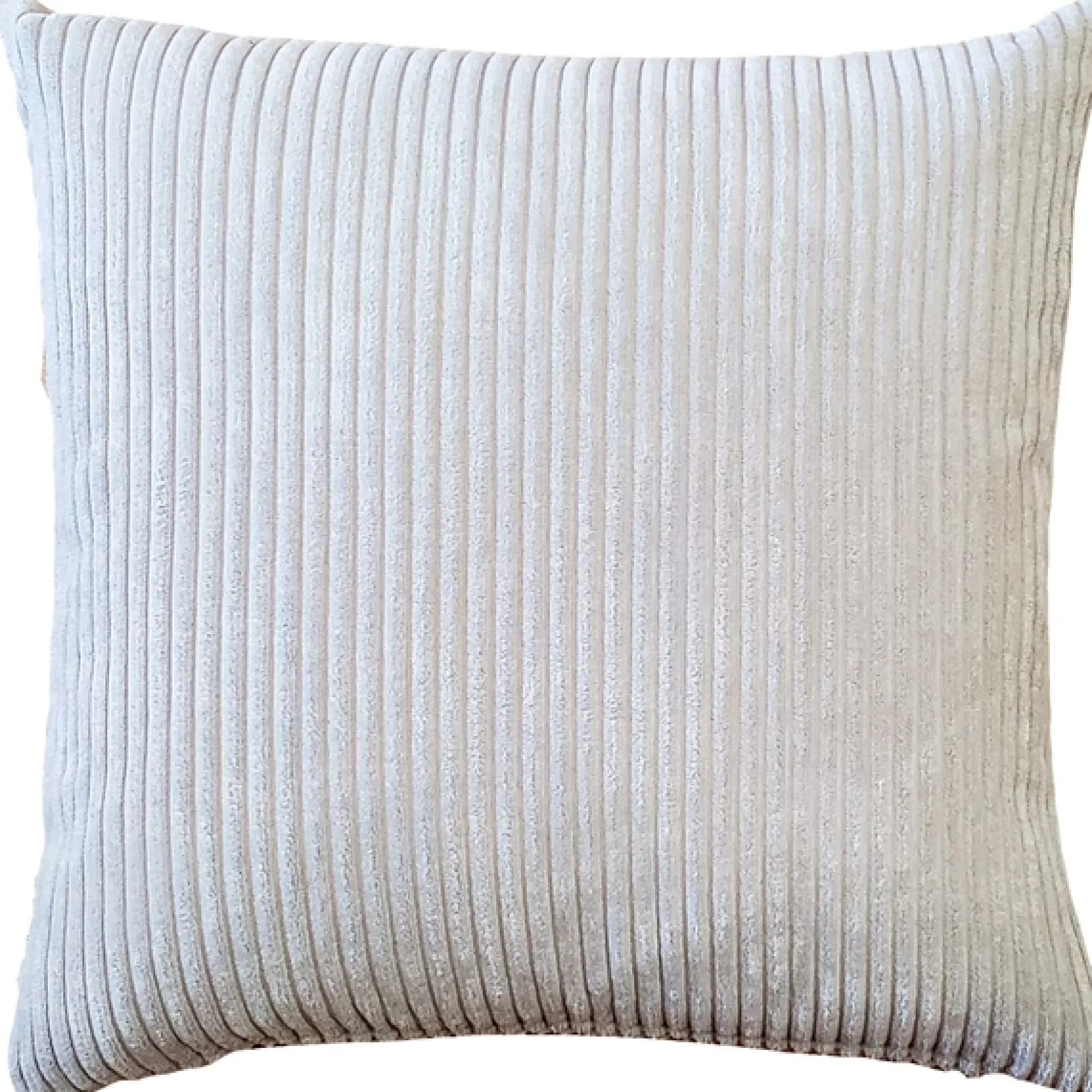 Wide Wale Corduroy 18x18 Oyster Throw Pillow