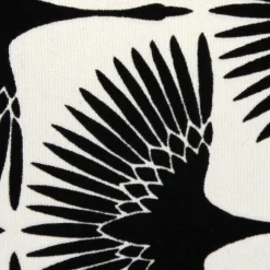 Winter Flock Black and White Throw Pillow 12x20