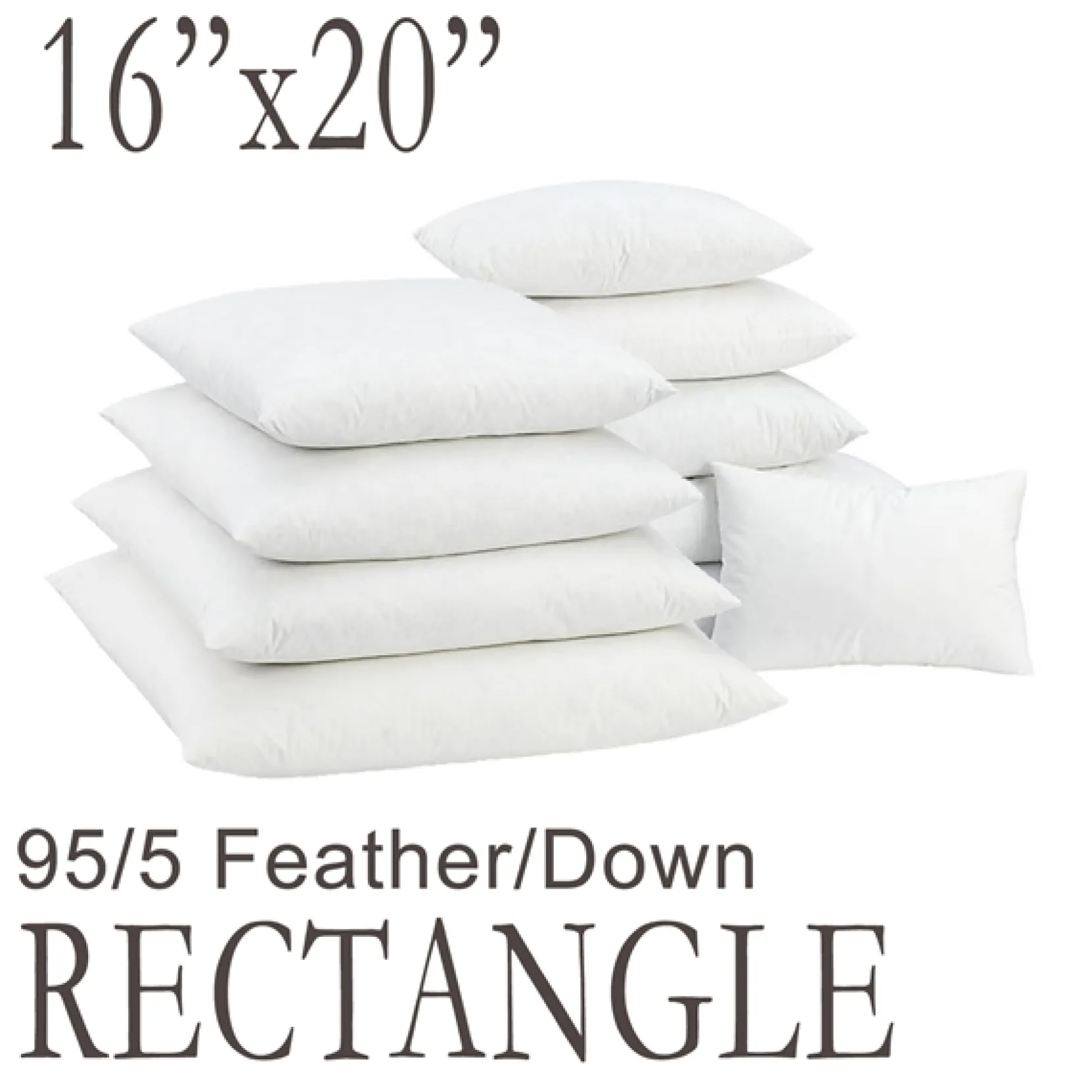 16"x20" Rectangular Feather Down Pillow Form